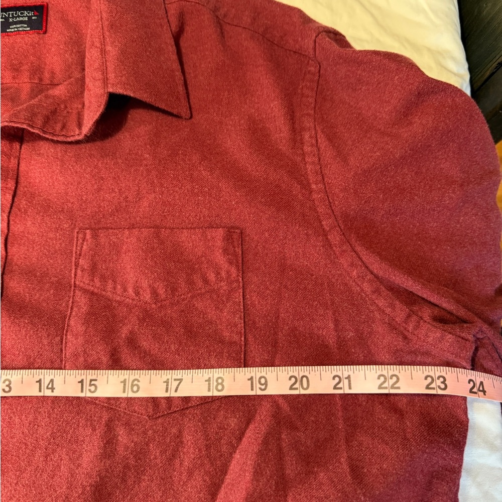 UNTUCKit Sherwood Flannel Shirt Burgundy 100% Cotton Long Sleeve Size XL - Picture 6 of 6